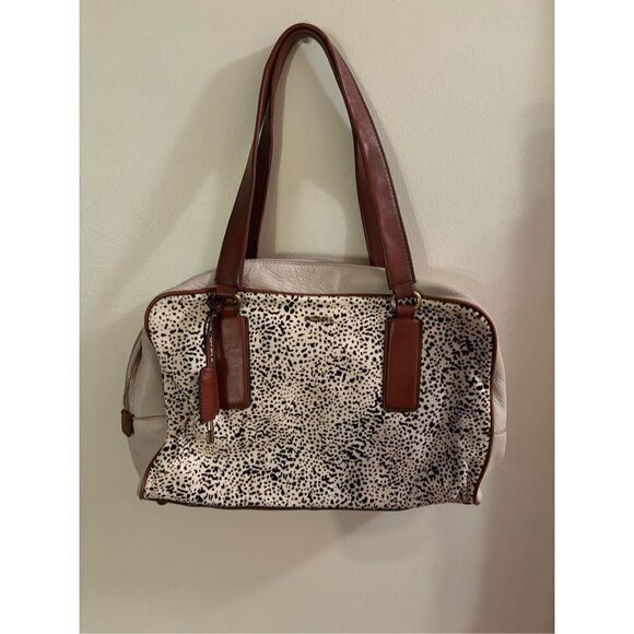 Fossil Brown and Black Patterned Shoulder Bag - Picture 1 of 6